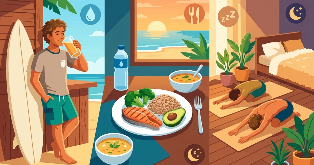 Como terminar um dia de surfe da melhor forma: recuperação, descanso e hábitos que fazem diferença